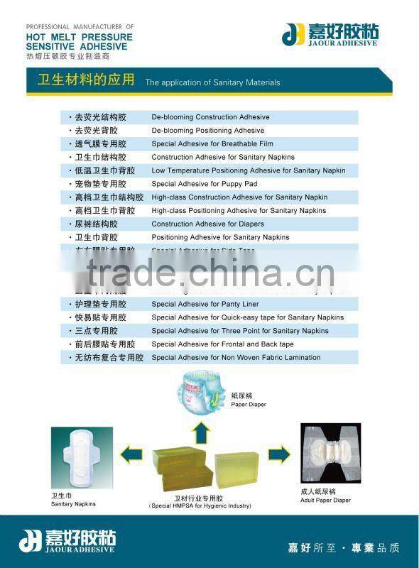 China Raw Material Adhesive Manufacturer for Sanitary Pads