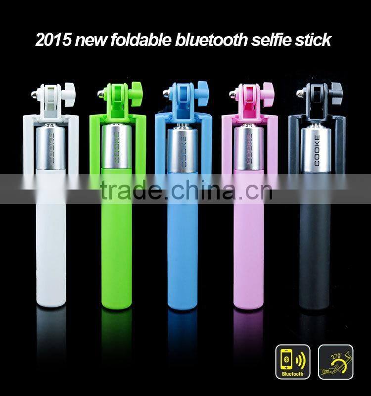 2015 new hot monopod wholesale camera bluetooth selfie stick