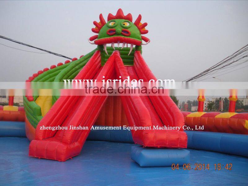 Large Water Slide Outdoor Inflatable Water Park For Adults