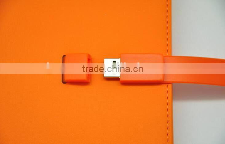 black PU spiral usb diary with USB with 4GB