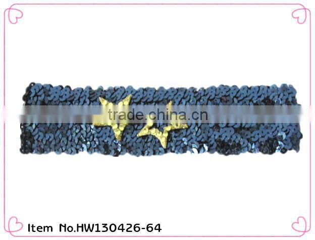 Cotton headband,sequin flowers hairband,silk flowers elastic heaband