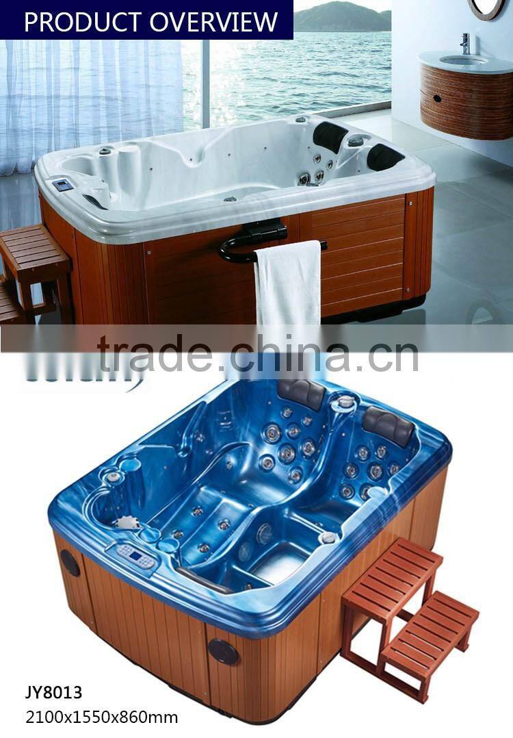 Popular One Lounger Indoor Acrylic Fiberglass Apron Whirlpool Massage Bath Tub Prices JY8013