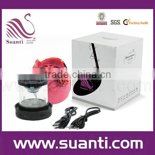 Delicate polyresin rose red mini bluetooth speaker