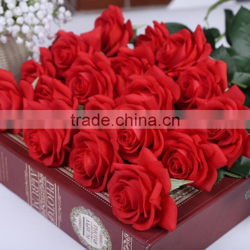 53cm good quality artificial orange rose for valentine's day
