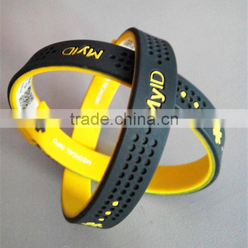 Top quality silicone bracelet and id wristbands for runners