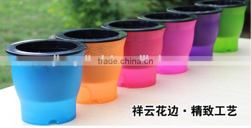 mini decorated fancy cute self watering flower pot