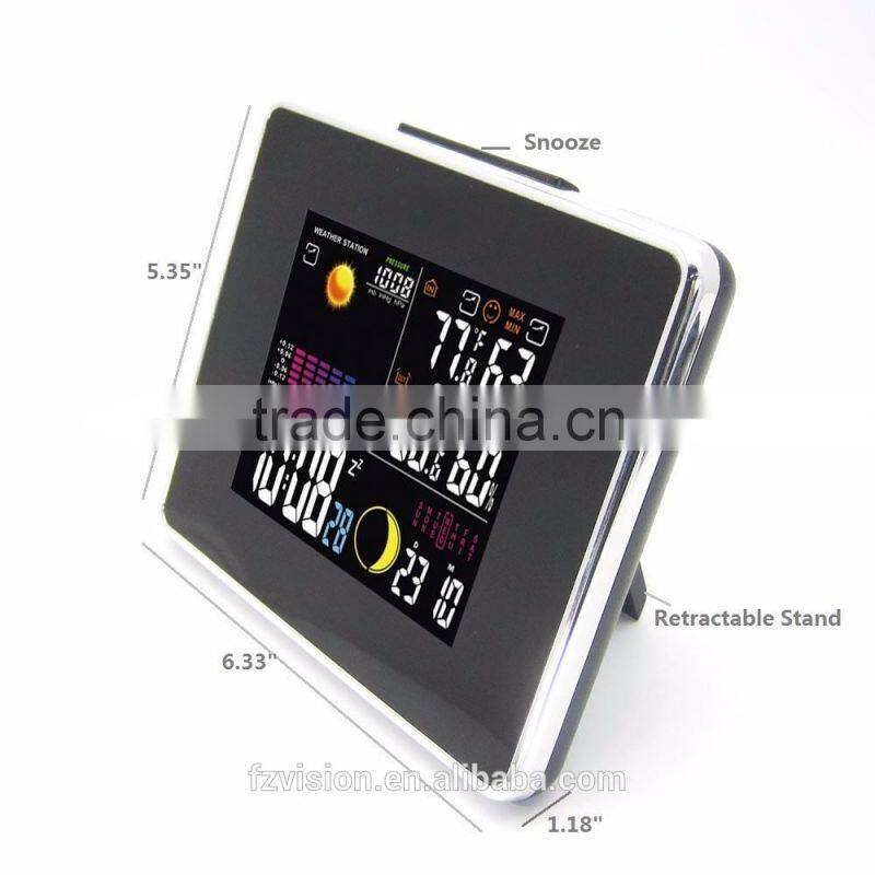 433 MHz wireless Station with Hygro-thermometer/ Wireless Weather Station clock with 3 Remote Sensors for home