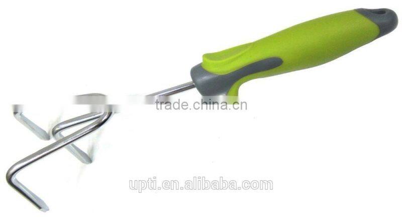 Taiwan Made High Quality Stainless Steel Garden Hand Rake Cultivator with TPR and PP grip