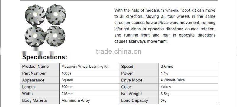 4WD 100MM MECANUM WHEEL LEARNING KIT 10009