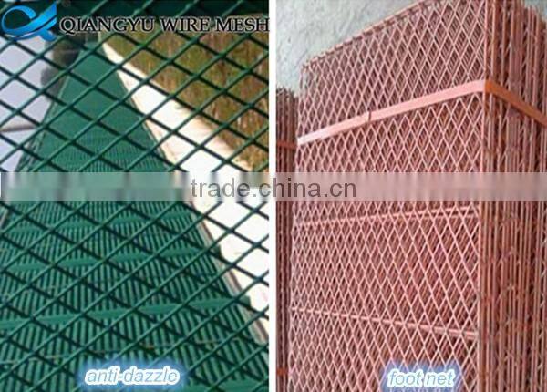 outdoor green color anti dazzle expanded metal mesh fence