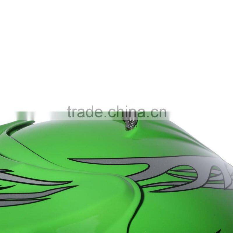 Youth Green Silver Flame Dirt Bike ATV Motocross Offroad Helmet MX+Goggles S/M/L