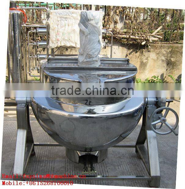 300Lcooking meat pork tiling double Gas Heating Jacketed Kettle with agitator made in chine save energy