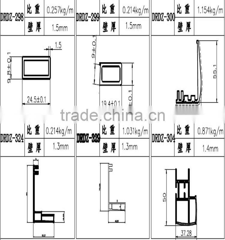OEM Sandblasting powder coated aluminum profile white board