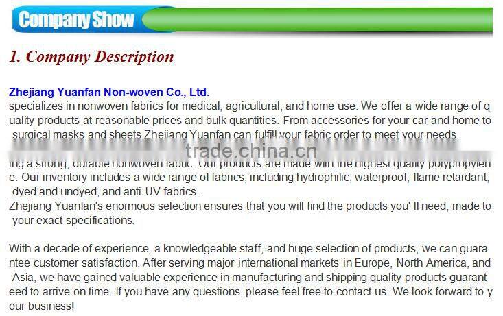 15 years of quality assurance Very high quality pp nonwoven fabrics