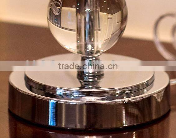 Concise modern design K9 crystal table lamp with fabric lampshade