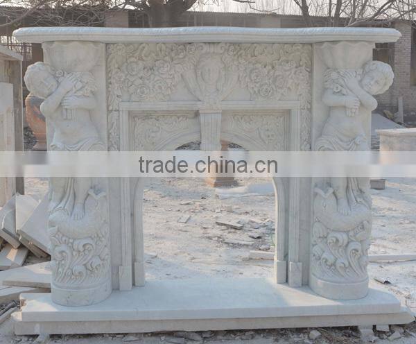European Style Arch Marble Fireplace Mantel