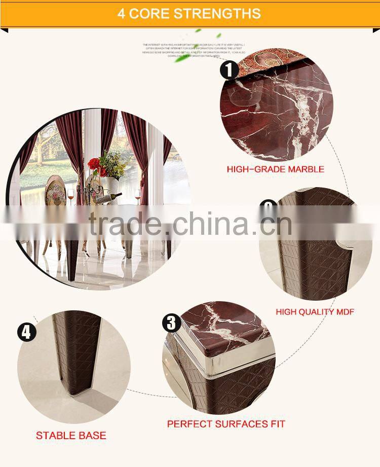 TH372 New Design Red Marble Modern Dining tabel