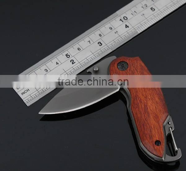 Accept Custom Multifunction Folding Knife With Wood Handle