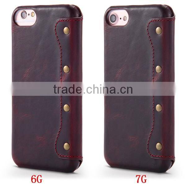 2017 4.7 Inch Universal Simple Cowhide Flip Leather Phone Case For iPhone 7/6s/6
