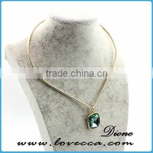 Dubai gold necklace fashion gold long chain gemstone necklace