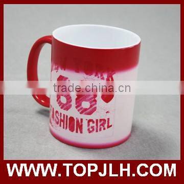 Popular design sublimation 11oz full color changing coffee cup