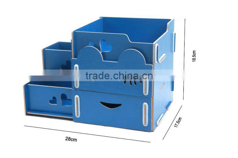 5 Storage Compartments Multifunctional wooden Office Desk Organizer