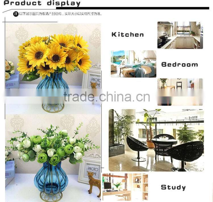 wrought iron flower glass and metal vases factory wholesale home decorative crafts antique