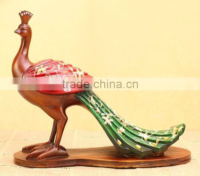 Polyresin Home Decorative Peacock, resin sculpture