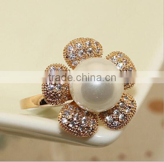 Japan &Korea bowknot pearl Diamonds Rings