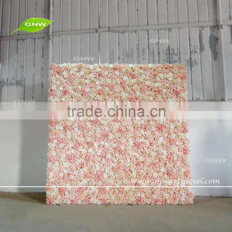 GNW FLW161031New design High quality Artificial silk flower wall backdrop for wedding