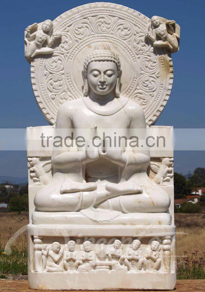 Life size garden white marble stone sculpture granite buddha statue for sale