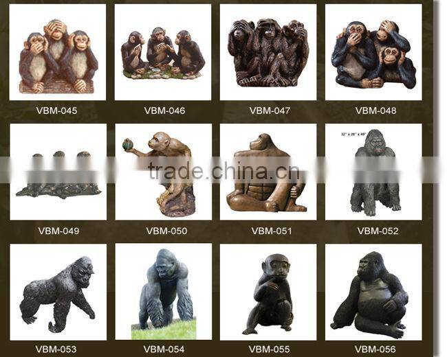 High quality large bronze gorilla sculpture