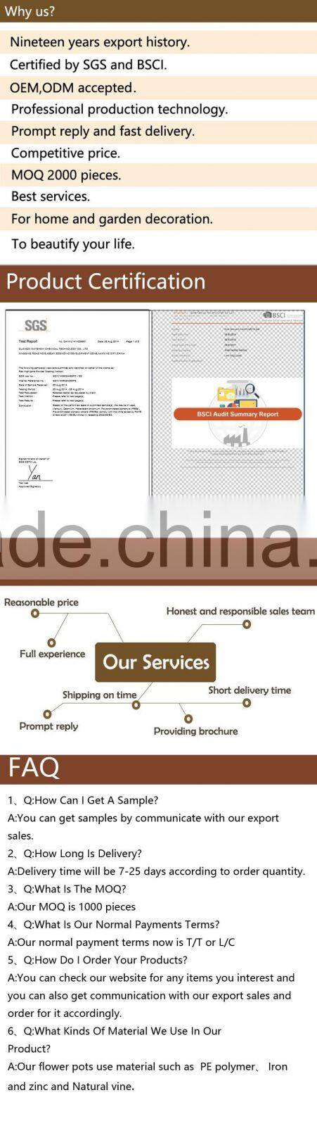 PE rattan flower pot for garden planter