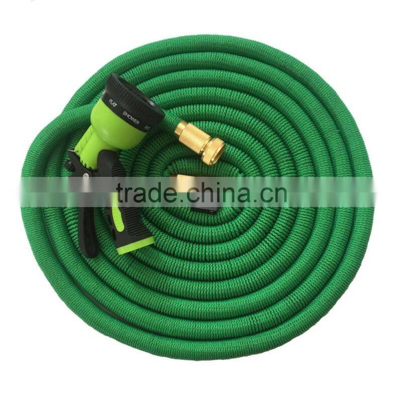 Green color hot sell most strong flexible durable garden hose with hanger