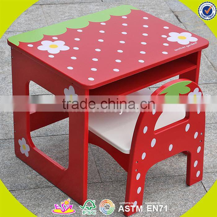 Wholesale cute style baby wooden table and chairs household top quality wooden table and chairs set W08G092