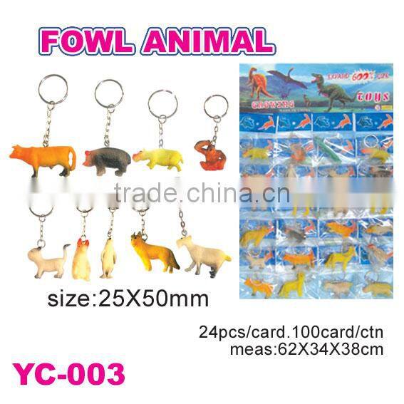 Plastic Rubber Animal Keychain Toys/Dinosaur Keychains