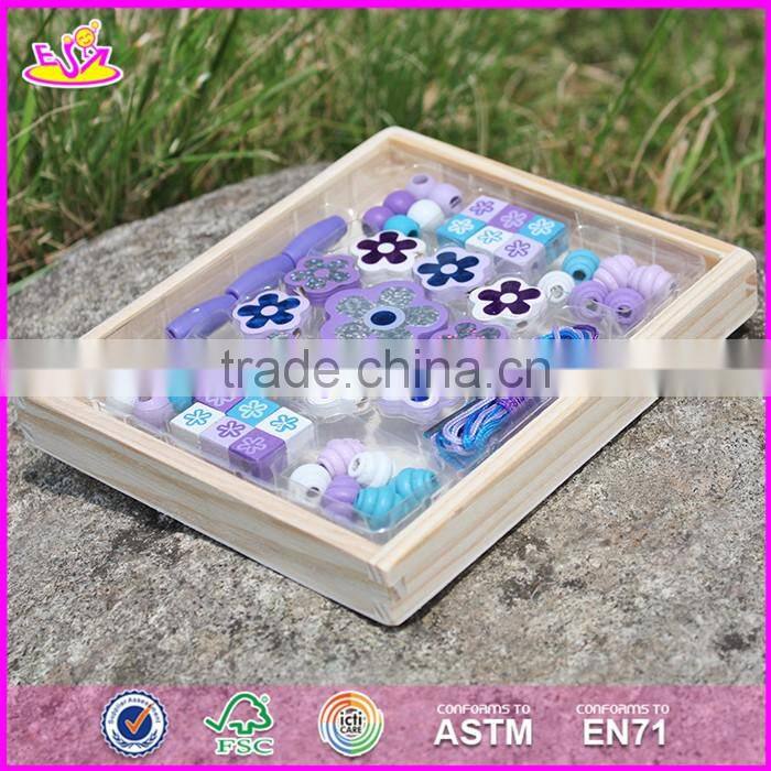 2017 new design children threading beads wooden educational toys for 4 year olds W11E061