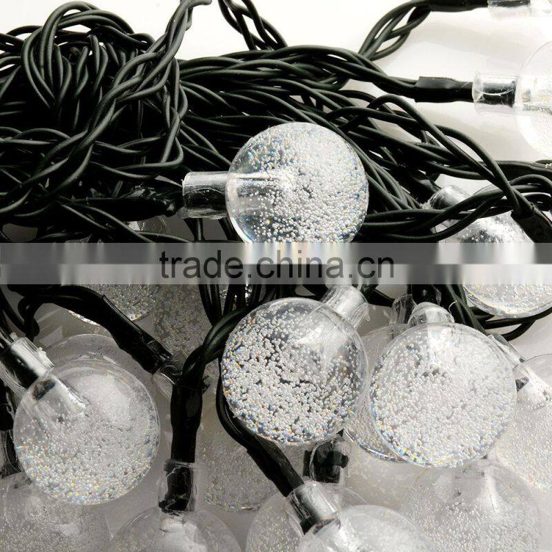 LED Crystal Ball Solar Power Outdoor String Light for Outside Patio Party