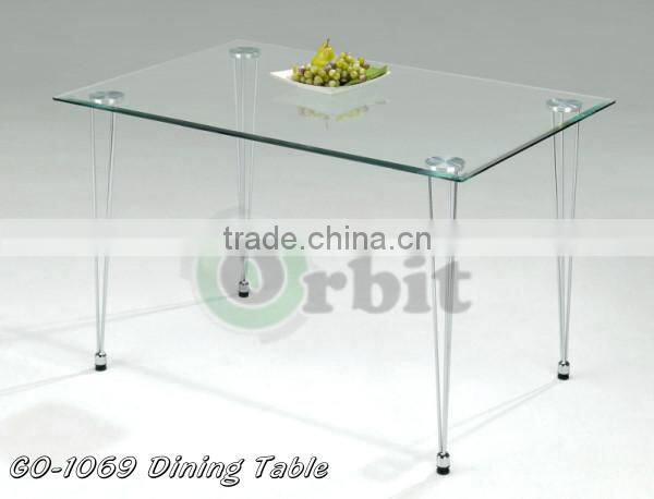modern design stainless steel glass dining table