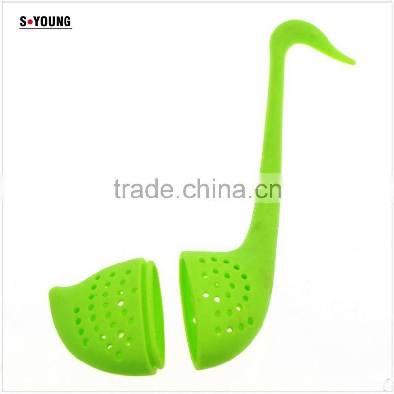 16050 Hot selling goose shape silicone tea strainer