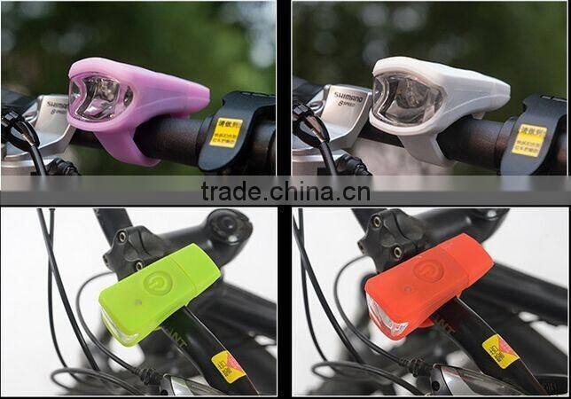 USB Rechargeable Front Headlamp Headlight Silicone Bike Light