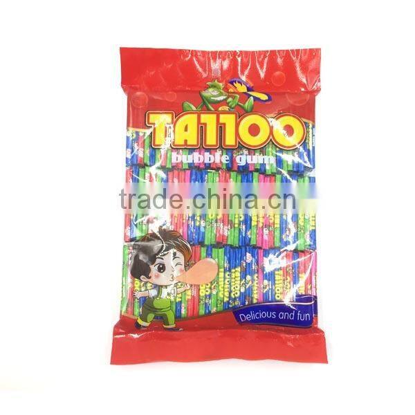100PCS Bag Pack Assorted Fruit Sweet Sticker Tattoo Bubble Gum
