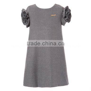 Fashion Flower Girls Dress with Flower Sleeve, Kids Ball Gown Dress