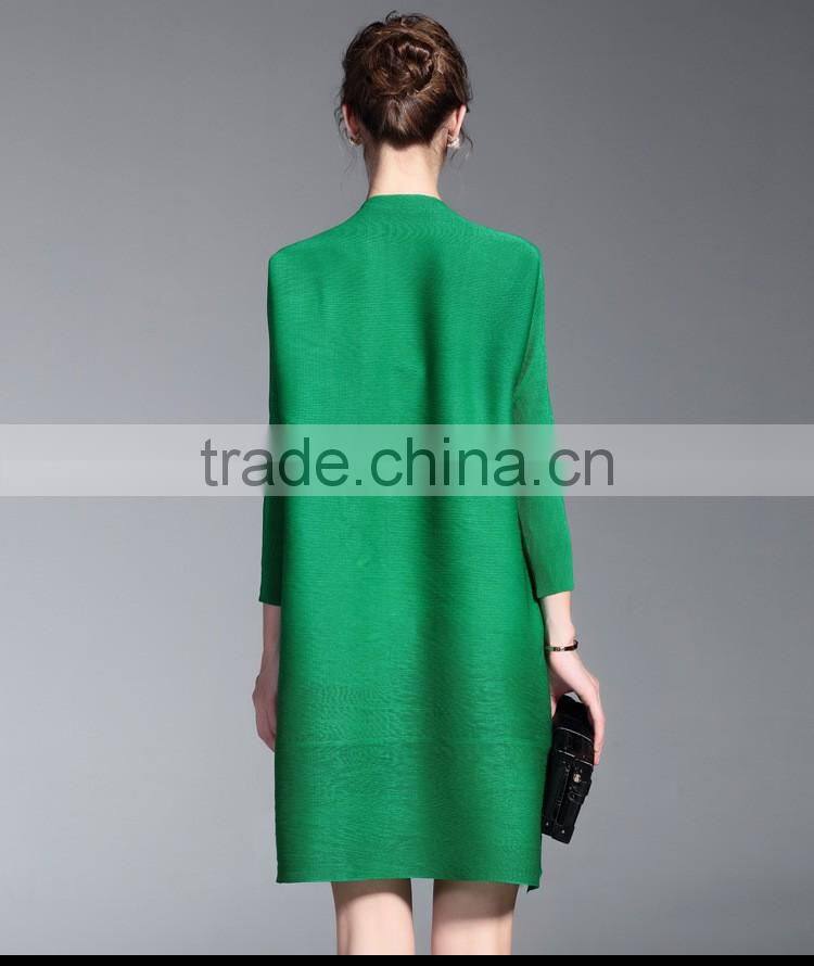 Chinese national style plus size ladies draped dress with buttons