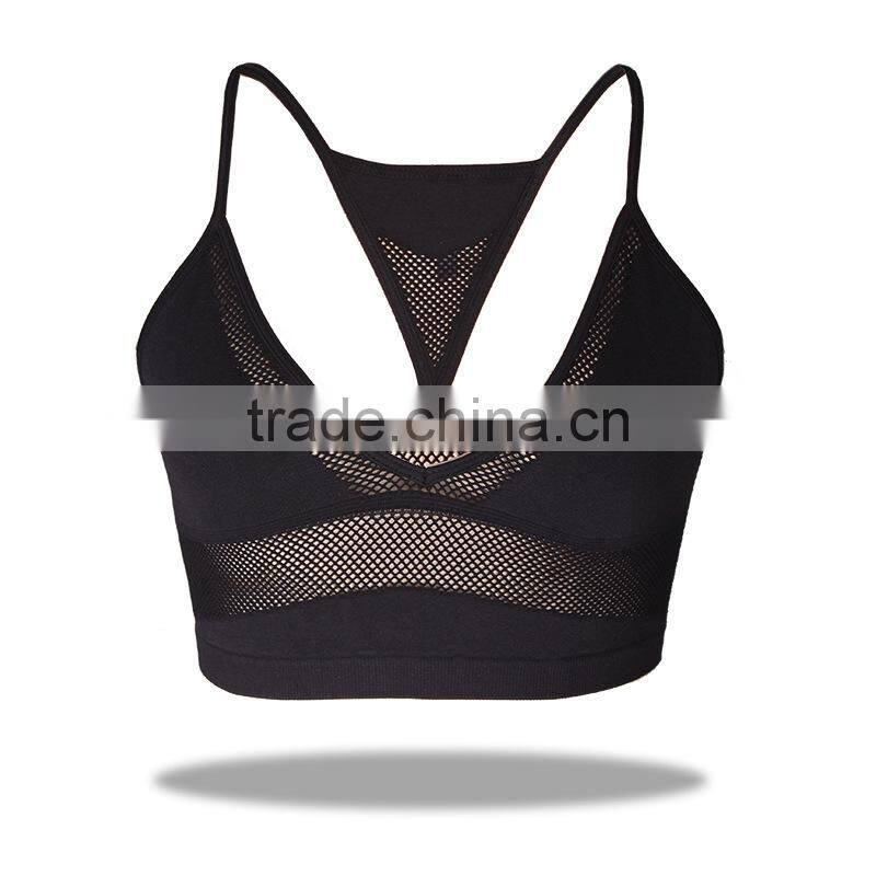 GZY 2015 custom spaghetti strap seamless yoga sports women sexy nude bra