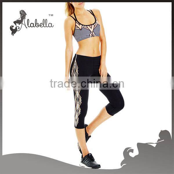 brazilian design sublimation printed seamless gym tight 3/4 capri