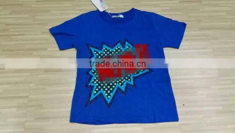 Garments stocklot cheap price comfortable boy's short sleeve t-shirts stock clearance sale