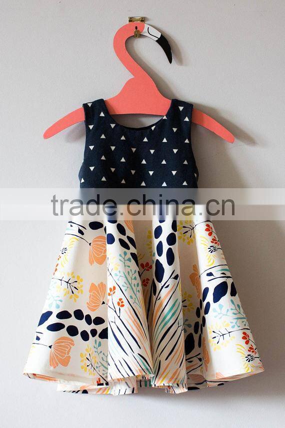 2017 New Arrival 100% Cotton Woven Printed Floral Kid Girls' Dress