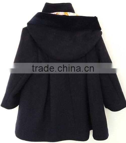 2016 winter baby girl navy blue cute long sleeve coat