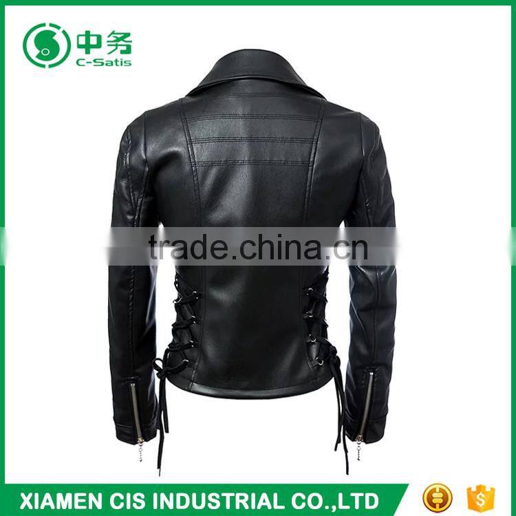 2017 New Fashion Women PU Leather Jacket for Sale